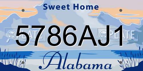 5786AJ1 Alabama License Plate