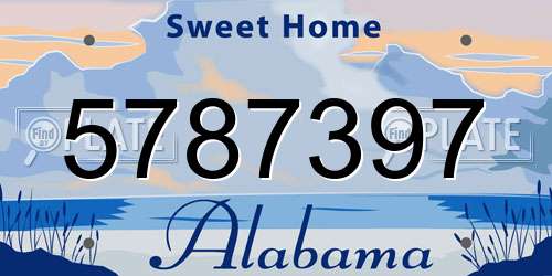 5787397 Alabama License Plate