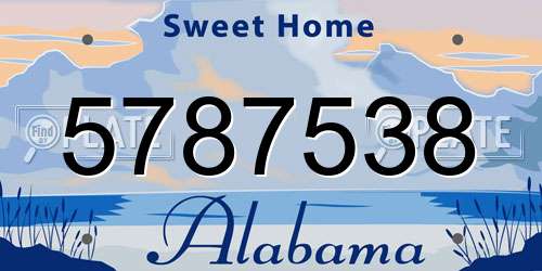 5787538 Alabama License Plate