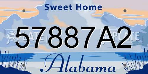 57887A2 Alabama License Plate