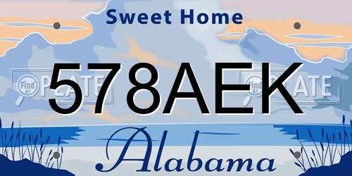 578AEK Alabama License Plate