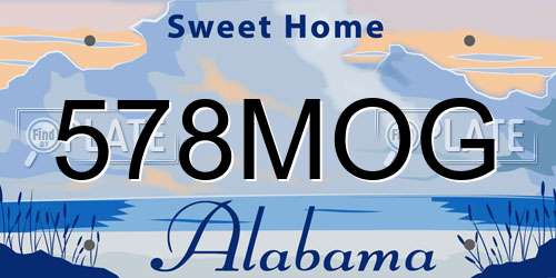 578MOG Alabama License Plate