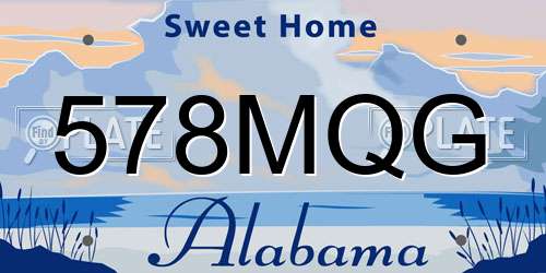 578MQG Alabama License Plate