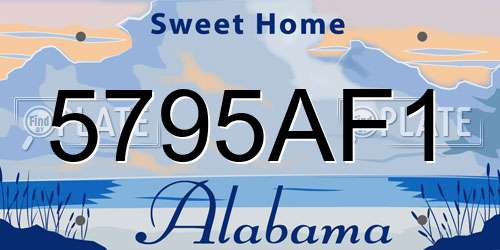 5795AF1 Alabama License Plate