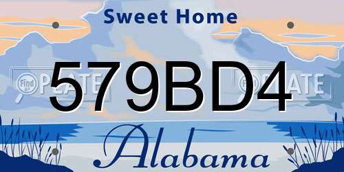 579BD4 Alabama License Plate