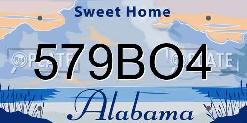 579BO4 Alabama License Plate