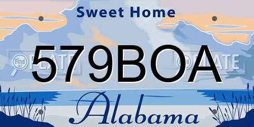 579BOA Alabama License Plate