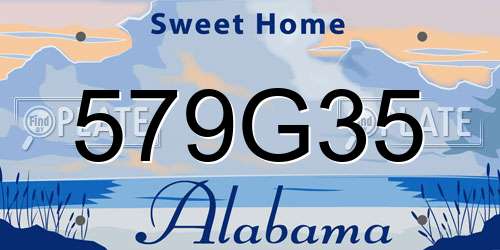 579G35 Alabama License Plate