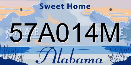 57A014M Alabama License Plate