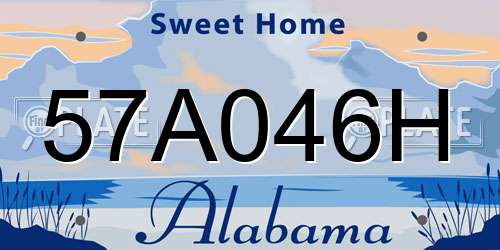 57A046H Alabama License Plate