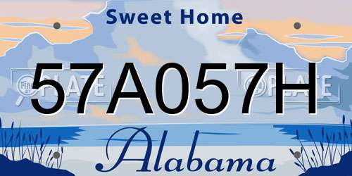 57A057H Alabama License Plate