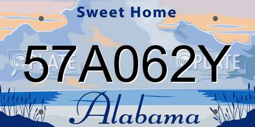 57A062Y Alabama License Plate