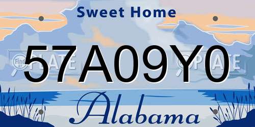 57A09Y0 Alabama License Plate