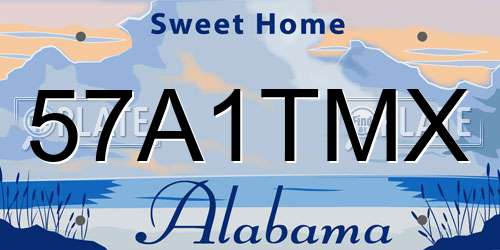 57A1TMX Alabama License Plate