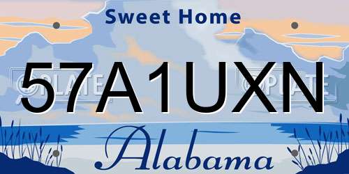 57A1UXN Alabama License Plate