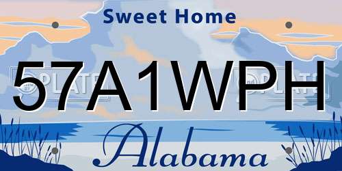 57A1WPH Alabama License Plate