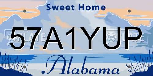 57A1YUP Alabama License Plate