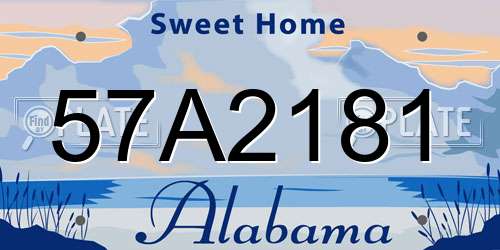 57A2181 Alabama License Plate