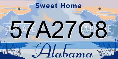 57A27C8 Alabama License Plate