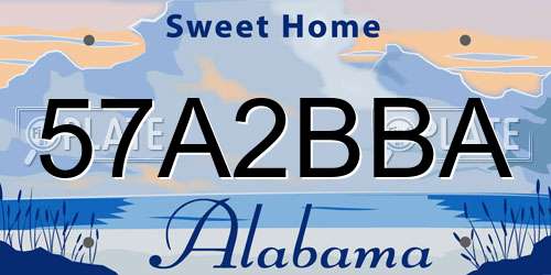 57A2BBA Alabama License Plate