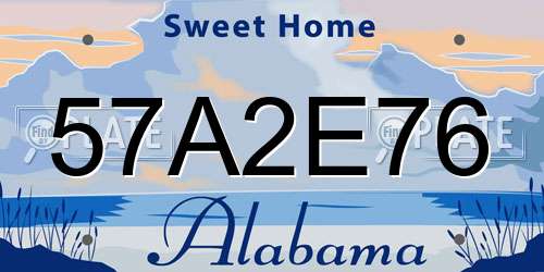 57A2E76 Alabama License Plate