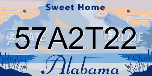57A2T22 Alabama License Plate