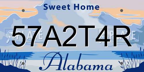 57A2T4R Alabama License Plate