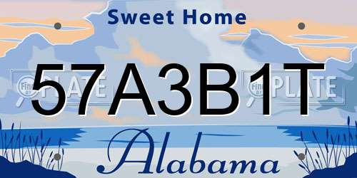 57A3B1T Alabama License Plate