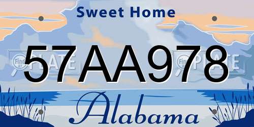 57AA978 Alabama License Plate