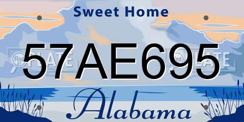 57AE695 Alabama License Plate