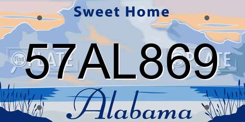 57AL869 Alabama License Plate