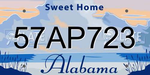 57AP723 Alabama License Plate