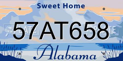 57AT658 Alabama License Plate