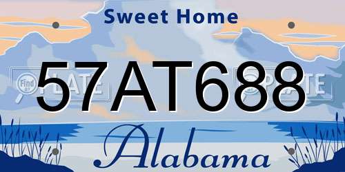 57AT688 Alabama License Plate