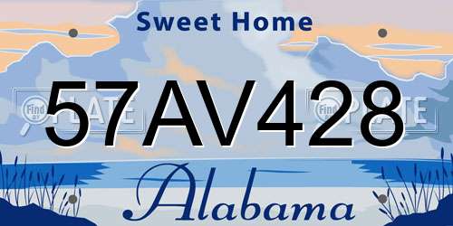 57AV428 Alabama License Plate