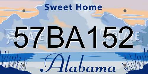 57BA152 Alabama License Plate