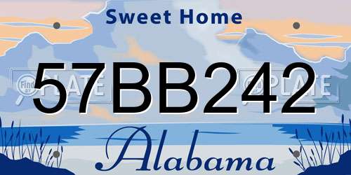 57BB242 Alabama License Plate
