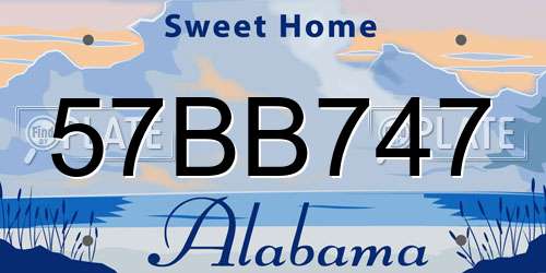 57BB747 Alabama License Plate