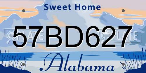 57BD627 Alabama License Plate