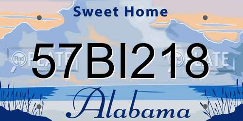 57BI218 Alabama License Plate