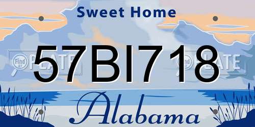 57BI718 Alabama License Plate