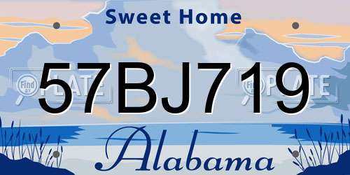 57BJ719 Alabama License Plate