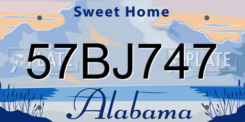 57BJ747 Alabama License Plate