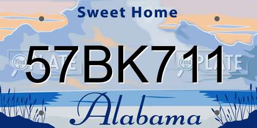 57BK711 Alabama License Plate