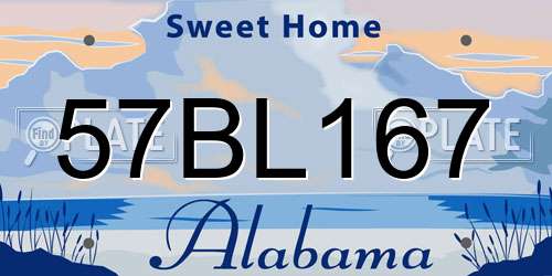 57BL167 Alabama License Plate
