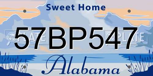 57BP547 Alabama License Plate