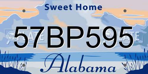 57BP595 Alabama License Plate