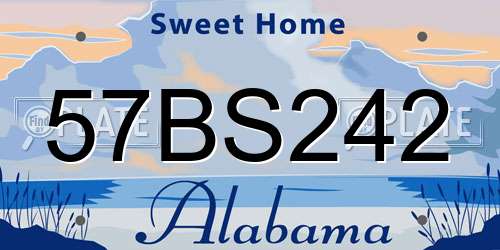 57BS242 Alabama License Plate