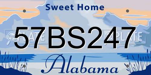 57BS247 Alabama License Plate
