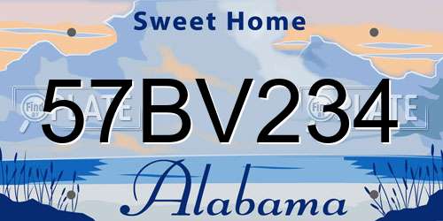 57BV234 Alabama License Plate